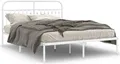 Produktbild: vidaXL Bettgestell mit Kopfteil Metall Weiß 150x200 cm