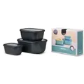 Produktbild: Mepal Frischhaltedose Set cirqula rechteckig, hoch, 3-teilig 106271041100 , Farbe: schwarz