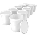 Produktbild: Fixedbyu - 10 Eimer mit Deckel 16 l Vorratseimer Lebensmittelecht Weiß pp 10 Stück
