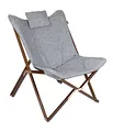 Produktbild: BO-Camp Klappsessel Bloomsbury Campingstuhl Klappstuhl Gartenstuhl Lounge Stuhl Mit Holzrahmen Faltbar 80 x 78 x 96 cm, Grau