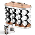 Produktbild: Melody Gewürzregal Set - Universal Küchen-Organizer | Gewürzständer mit 12 Gewürzgläsern | Gewürze Aufbewahrung für Schrank und Schublade | Spice Rack, Pantry Organizer