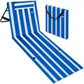 Produktbild: Strandmatte mit Rückenlehne Gepolstert Sonnenliege klappbar UV-beständig Tasche Reißverschluss Kissen Tragegurt Garten Camping Picknick Liegematte