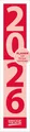 Produktbild: Streifenplaner Compact Rot 2026: Wandplaner und Bürokalender als praktische Monatsübersicht I Streifenkalender schmal: 11,8 x 50 cm