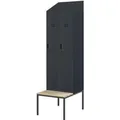 Produktbild: Jan Nowak Spind mit Sitzbank und Schrägdach KACPER II PRO 230 x 60 x 85 cm Anthrazit