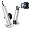Produktbild: Sosayet 2 In 1 Gurtschneider Notfallhammer - 2 Stück Hammerdex Glasbrecher - Notfallhammer Auto mit Gurtschneider - Aufgerüstet Emergency Rescue Tool - Sicherheitshammer Auto fürs Bus, PKW(Silbrig)