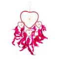 Produktbild: Großes Ca 50cm x 16cm Herz Dreamcatcher Traumfänger Rot Fuchsia Pink