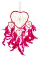 Produktbild: Großes Ca 50cm x 16cm Herz Dreamcatcher Traumfänger Rot Fuchsia Pink