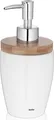 Produktbild: kela  Seifenspender Natura Keramik weiß und Bamubs 8 cm Durchmesser 18596