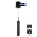 Produktbild: REV Pendelleuchte Akku - 130lm dimmbar 3 Farben, Timer 1-4H, höhenverstellbar durch ziehen (37-163cm) Hängeleuchte mit Fernbedienung, ideal als Hängelampe ohne Strom, schwarz