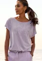 Produktbild: Rundhalsshirt mit Logoprint, T-Shirt, sommerlich-sportlicher Look, Gr. 32/34, flieder