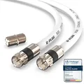 Produktbild: 5m Koaxialkabel RG6 – 135dB 4-fach geschirmt mit vergoldeten Steckern & Gummi...