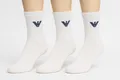 Produktbild: Emporio Armani Herren Calza Socken 3-Pack Strümpfe Set Weiß 39-46
