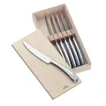 Produktbild: WMF Steakmesser Set 6-teilig, Pizzamesser, Cromargan Edelstahl poliert, Steak Messer, Wellenschliff, spülmaschinengeeignet, in Holzbox