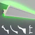 Produktbild: HEXIM LED Stuckleisten Sparpakete - Indirekte Beleuchtung mit Deckenleisten aus PU, leicht & lichtundurchlässig- (2m LED-15) Stuckprofil Profil