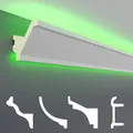 Produktbild: HEXIM LED Stuckleisten Sparpakete - Indirekte Beleuchtung mit Deckenleisten aus PU, leicht & lichtundurchlässig- (2m LED-15) Stuckprofil Profil