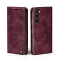 Produktbild: LBH Handyhülle für Samsung Galaxy S23 in Weinrot mit Karten- und Geldfach Smartphone Hülle mit Standfunktion Flip Case Schutzhülle Magnetverschluss Vintage
