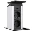 Produktbild: EVOline PORT Push Cuisine 2-fach VDE Steckdosenleiste und USB-Port, versenkba...