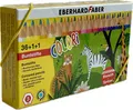 Produktbild: Eberhard Faber 514838 - Colori Stifte-Set mit 36 Sechskant-Buntstiften, Spitzer