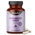 Produktbild: Baldrianwurzel Komplex 120 Kapseln | Komplex aus Baldrian, Ashwagandha, Lavendel und Passionsblume | Baldrianwurzelpulver | mit essenzieller Aminosäure L-Tryptophan | vegan | vom Achterhof