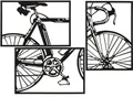 Produktbild: Mauro Ferretti Wandpaneel Fahrrad Set 3-tlg. je 40x1,3x60 cm schwarz