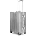 Produktbild: ​WINLIFE® 65cm Hartschalen-Trolley Größe L – Aluminiumrahmen, ABS, TSA-Zahlenschloss, 4 Rollen, Leichtgewicht Reisekoffer Silber - Silber