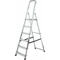 Produktbild: Krause - Corda Stehleiter Haushaltsleiter Stufenleiter 6 Stufen Leiter einseitig