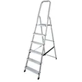 Produktbild: KRAUSE Stehleiter einseitig CORDA silber 6 Stufen, H: 195,0 cm