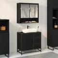 Produktbild: Badezimmer Waschbecken Schrank Schwarze Eiche 65 x 33 x 60 cm