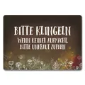 Produktbild: Bitte klingeln - Unkraut Fußmatte randlos mit Blumen Motiv Fußmatte Fussmatte