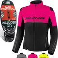 Produktbild: SHIMA DRIFT Motorrad Jacke Damen mit Protektoren AIRFORCE Rückenprotektor Motorradjacke Sommer Schulter Protektor Ellbogen Textiljacke Schutzjacken Protektorenjacke Stadt (Frauen, Rosa, S)