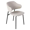 Produktbild: Riess Ambiente riess-ambiente Stuhl VOGUE - greige Bouclé schwarze Metallbeine