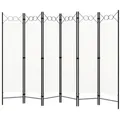Produktbild: vidaXL 6-tlg. Raumteiler Weiß 240x180 cm