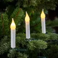 Produktbild: LED Kerzenlichterkette 20 warmweiße LED Wachsoptik 7,6m 20 Kerzen weiß