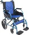 Produktbild: Rollstuhl faltbar Zwei Bremssysteme Sitz 46 cm Klappbare Rückenlehne Aluminium Faltrollstuhl Blau Pirámide Mobiclinic