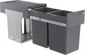 Produktbild: Einbauabfallsammler Hailo 3666101 AS Tandem 2x15 Liter dunkelgrau