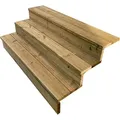 Produktbild: Gartentreppe Holz H54cm 3 Stufen, Breite 140cm, Mit Setzstufen