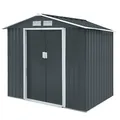 Produktbild: HATTORO S100 XL Metall Gerätehaus Verschiedene Größen Geräteschuppen Garten Schuppen Gartenhaus Grau Anthrazit