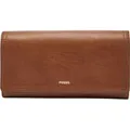 Produktbild: FOSSIL Leder Geldbörse Logan Flap Clutch Brown braun - Braun