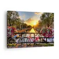 Produktbild: Wandbilder 70x50cm Leinwandbild Bikes Kanal Amsterdam Architektur Bilder