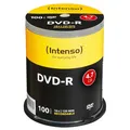 Produktbild: 1x100 Intenso DVD-R 4,7GB 16x Speed, Cakebox DVD-R 12cm