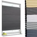 Produktbild: WOLTU Plissee ohne Bohren Klemmfix Wabenplissee Verdunkelung Thermo Jalousie Sonnenschutz und Sichtschutz Dunkelgrau 70x120cm Fenster Rollo für Innen & Tür