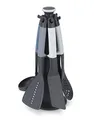 Produktbild: Joseph Joseph Elevate Küchenhelfer-Set, 6-teilig mit drehbarem Ständer, ergonomische Silikongriffe, antihaftbeschichtete Köpfe – Himmelblau