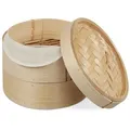 Produktbild: relaxdays Dämpfeinsatz Dampfgarer Bambus 2 Etagen 20,5 cm braun