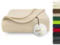 Produktbild: ZOLLNER Kuscheldecke in 130x170 cm - kuschelige und langlebige Fleecedecke - waschbar bis 95°C - hochwertiges Einfassband - antistatisch - Polyester - in Sand - Oeko Tex® Zertifiziert