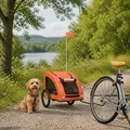 Produktbild: Hundeanhänger Orange - 94x50x60cm Oxford & Eisen bis 45kg