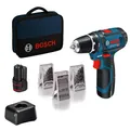 Produktbild: Bosch Professional GSR 12V-15 Akku-Bohrschrauber 2x 2,0 Ah Akku Ladegerät Tasche