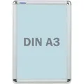 Produktbild: Franken Plakatrahmen DIN A3, 25 mm Rahmenprofil silbereloxierter Aluminium-Klapprahmen, Kunststoffecken (A3) (BS0702)
