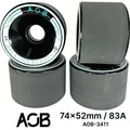Produktbild: AOB Longboard Cruiser Rollen Wheels (4 Stck.) Schwarz 74x52mm 83a