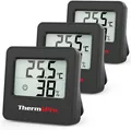 Produktbild: ThermoPro TP157 Mini Hygrometer Thermometer Innen 3er Set 0.5℃ Präzise Angaben