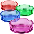 Produktbild: com-four® 4X Aschenbecher aus Buntem Glas - farbige Tischaschenbecher für Zigaretten - Abascher für Haushalt und Gastronomie - Rauchwarensammler 5 mm Dickes Glas (04 Stück - 4 Farben)
